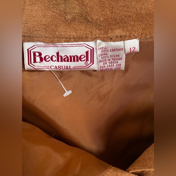 VINTAGE BECHAMEL SANTA FE STYLE A-LINE SUEDE MIDI SKIRT - Picture 2 of 6